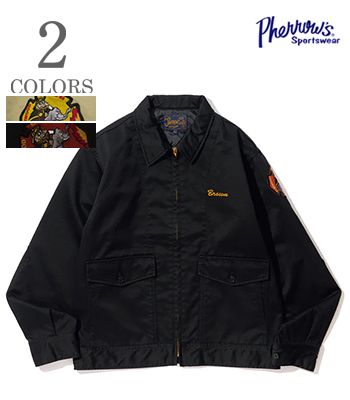 PHERROW\u0027S フェさくら色 ファイアー攻撃機|細工物上衣『FIREFIGHTER WORK JACKET』【アメカジ・細工物】26S-PFFJ1-P