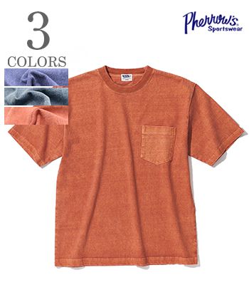 PHERROW フェローズ 半袖|ピグメント|ポケット|Tシャツ『Heavyweight Pocket T-Shirt』【アメカジ・ワーク】26S-PHPT