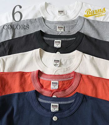 BARNS ジョージバーンズ 半袖|小寸編み|単位労働組合特別|ヘンリーのど首TEE『VINTAGE HENLEY NECK COZUN SST』【アメカジ・分科大学】BR-8146(Short sleeve tee)