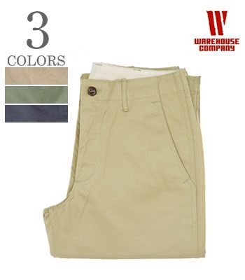WAREHOUSE 御召しもの住み家 カーキ|チノ|ミリタリートラウザース『CHINOES』【アメカジ・ミリタリー】1082B(Chino Pant)