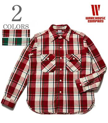 楽天市場】ウェアハウス WAREHOUSE フランネル シャツ 長袖 チン