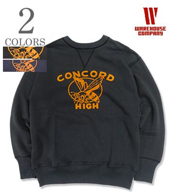 WAREHOUSE 御召しもの住み家 裏起毛|丸胴|セットインスリーブ|汗水『CONCORD SET-IN SWEAT』【アメカジ・分科大学】401-CONCORD