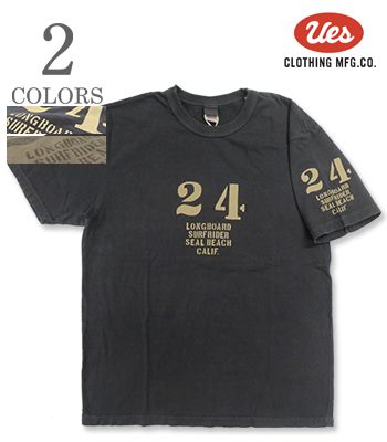 UES ウエス 半袖|プリントTシャツ|スリムフィット『24 LONGBOARD SST』【アメカジ・カレッジ】652603