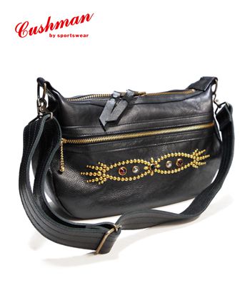 CUSHMAN クッシュマン 金管楽器スタッズ|伝達ルート石ころ|牛革|シュリンクレザー『LEATHER SHOULDER BAG MEDIUM STUDS』【アメカジ・バック】29118(Bag)(std-bag)