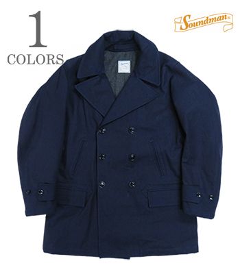 Soundman サウンドマン 先染め|コットンヘビーキャンバス|ダブルブレスト|リーファーコート『Reefer Coat』【アメカジ・ワーク】963M-255W|ORGAN 店