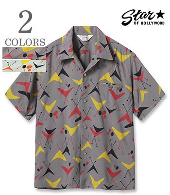 STAR OF HOLLYWOOD スターオブハリウッド 半袖|レーヨン|オープンカラーシャツ|'25Model『ATOMIC S/S OPEN SHIRT』【洋柄・アロハ】SH39492