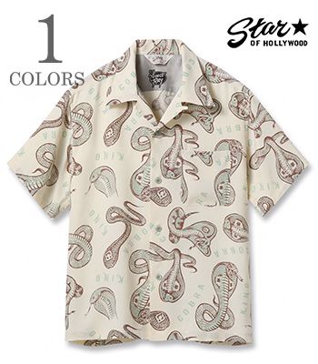STAR OF HOLLYWOOD by VINCE RAY スターオブハリウッド 半袖|レーヨン|オープンカラーシャツ|'25Model『KING COBRA OPEN SHIRT』【洋柄・アロハ】SH39488｜ＯＲＧＡＮ　店