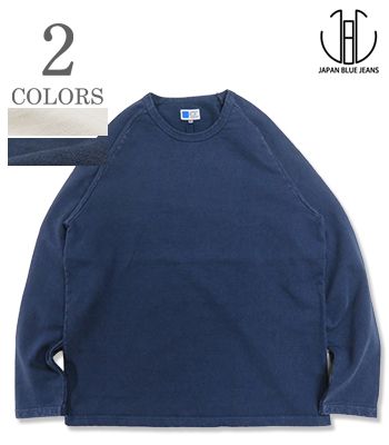 JAPAN BLUE ジャパン青色 長袖|ハードインレイ|スウェットラグランプルオーバー『Inlay Raglan Tee』【アメカジ・細工物】JBTS1005