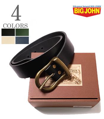 BIG JOHN ビッグジョン 姫路なめし革|6広座敷|ブラスバックル『HIMEJI LEATHER ORIGINAL BELT』【アメカジ・三尺帯】VBLT02