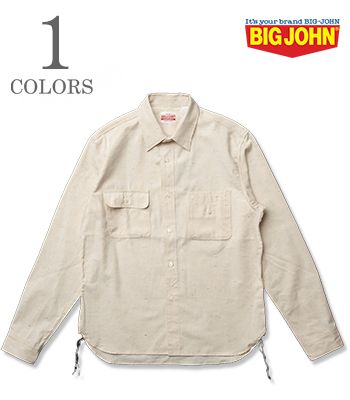 BIG JOHN ビッグジョン 長袖　カラーネップ　シャンブレー　ワークシャツ『COLOR NEP CHAMBRAY WORK SHIRTS』【アメカジ・デニム】MS004R