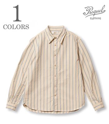 PREQUEL プリクエル HOMAGE 1907|長袖|ストライプシャツ『Striped Shirt』【アメカジ・ワーク】S1021｜ＯＲＧＡＮ　店