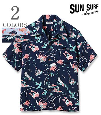 SUN SURF サンサーフ SHORT SLEEVE RAYON ALOHA SHIRT '25MODEL『PANIOLA TOWN』【アロハ・洋柄】SS39420