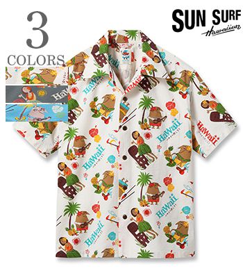 SUN SURF サンサーフ 柳原良平|Mookie Sato|COTTON SEERSUCKER OPEN SHIRT '25MODEL『TRIP TO HAWAII』【アメカジ・アロハ】SS39537