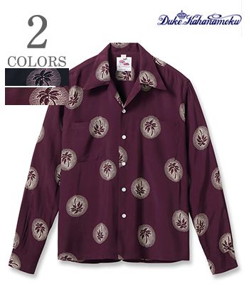 DUKE KAHANAMOKU SUN SURF サンサーフ LONG SLEEVE RAYON ALOHA SHIRT '26MODEL|スペシャルエディション『WONDROUS PALM TREE』【アロハ・洋柄】DK29635｜ＯＲＧＡＮ　店