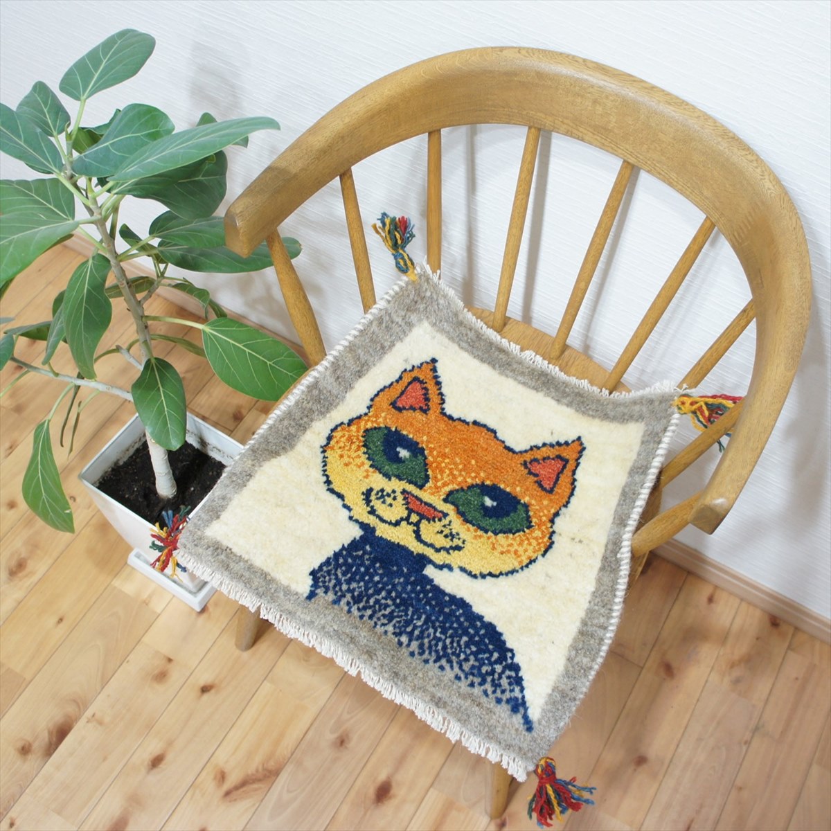 さび猫 ギャッベ　チェアパッド 楽天市場】ギャッベ 座布団 Sunnyday Fabric パウズ 40x35cm おしゃれ