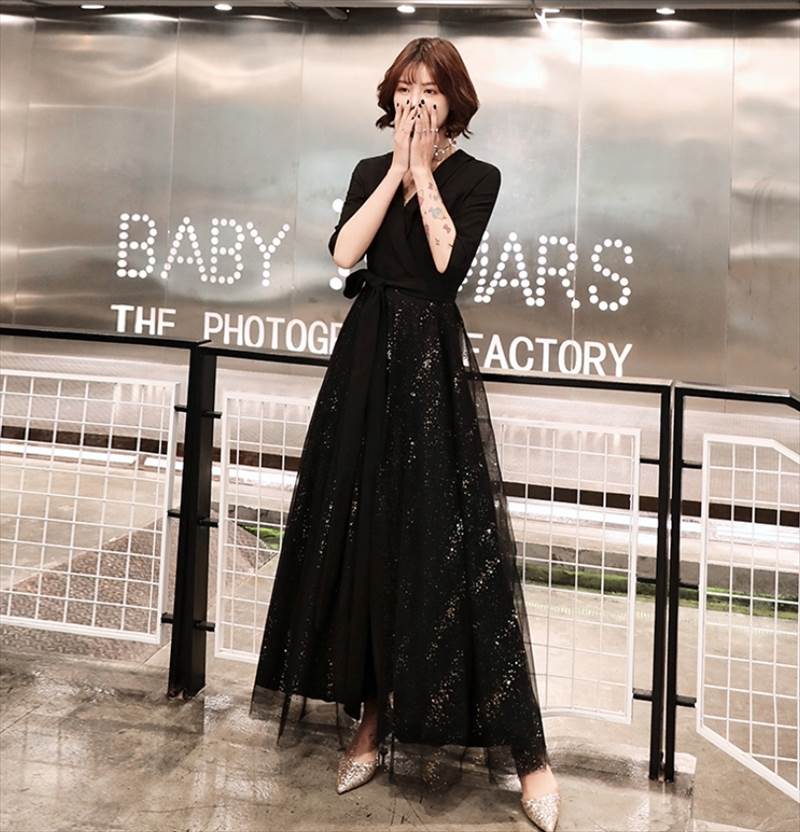 ドレス ワンピース ロングスカート ロング丈 袖あり 半袖 Vネック Aライン リボン ハイウエスト かわいい 大人可愛い きれいめ 大人 上品 おしゃれ お洒落 メンズライク エレガント オールシーズン シーズンレス 1代 2代 3代 レディース 韓国 オルチャン