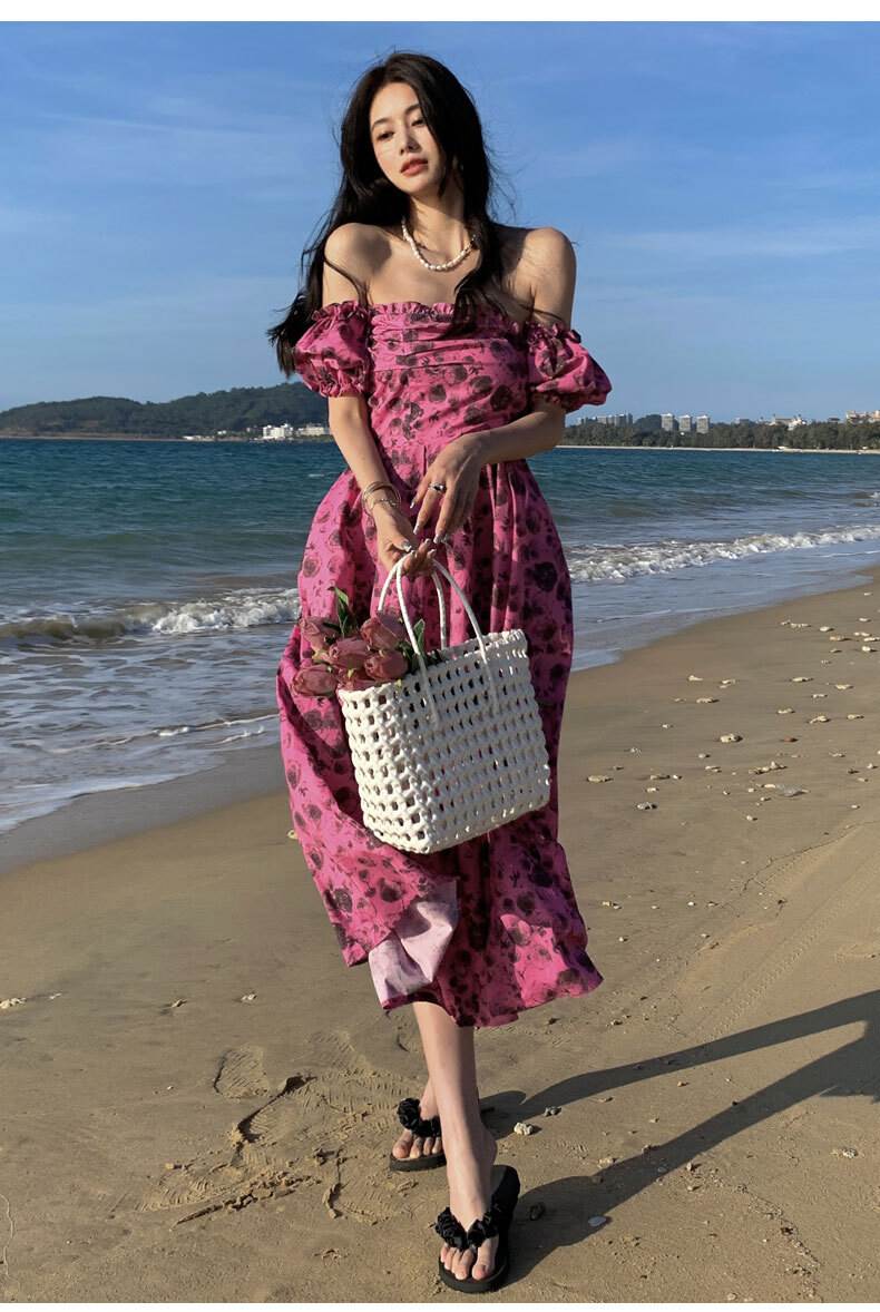 楽天市場】オフショルワンピース 背中開き ワンピース フレア