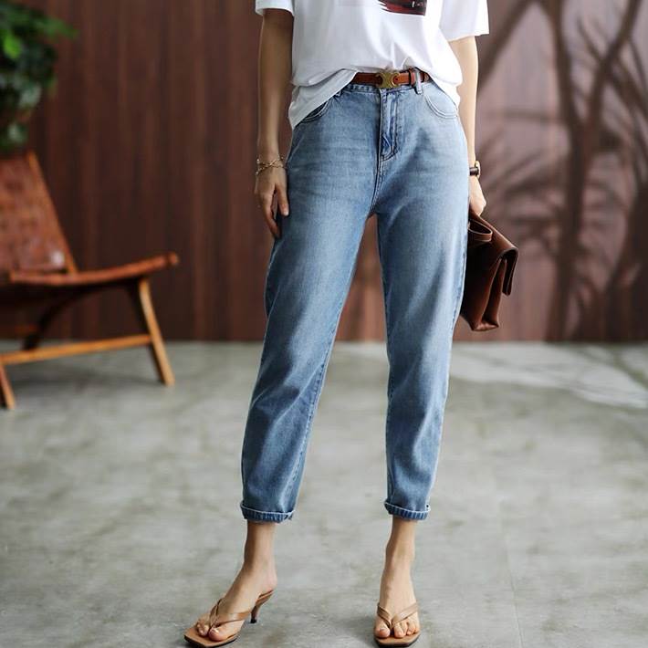 デニムパンツ ボトムス テーパード ハイウエスト ファスナー レディース かわいい 大人可愛い きれいめ 上品 こなれ感 シンプル カジュアル 主役級 存在感 個性的 韓国 オルチャン デート お出かけ デニムパンツ スリム 脚長 美脚 ストレート スタイルアップ ラフ|ORIENTAL WIND