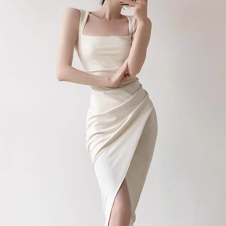 衣装 お召しもの スコート ミモレ丈 ロング丈 否色合い 真四角のど首 レディース 愛くるしげ 成年者好いたらしい 好いたらしいめ こなれ感 分かりやすい 心地よい 主演者級 お出でになる感 個人的特徴的 韓国 オルチャン 会う約束 お出かけ 衣装 チャック 酉の方角目じるし ノースリーブ