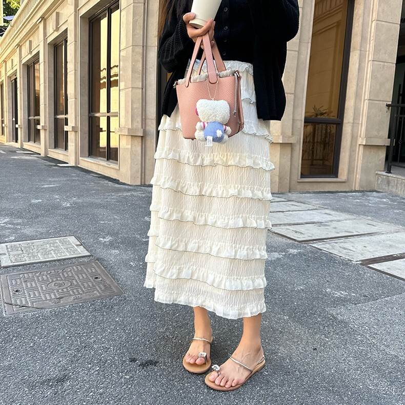 レディース スカート タイトスカート ケーキスカート ミディアム スリム 細身 ストレート フェミニン ハイウエスト ウエストゴム かわいい 大人可愛い きれいめ シンプル カジュアル おしゃれ ショッピング デート 送料無料 個性的 スカート ルーズ 抜け感 韓国 オルチャン｜ORIENTAL WIND