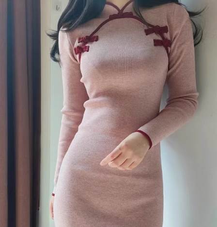 チャイナボタン チャイナワンピースチャイナニット レディース ワンピース ニット かわいい 大人可愛い きれいめ シンプル カジュアル おしゃれ かっこいい レトロ アジアン エスニック エキゾチック こなれ感 送料無料 個性的 ワンピース クール モード 韓国 オルチャン|ORIENTAL WIND