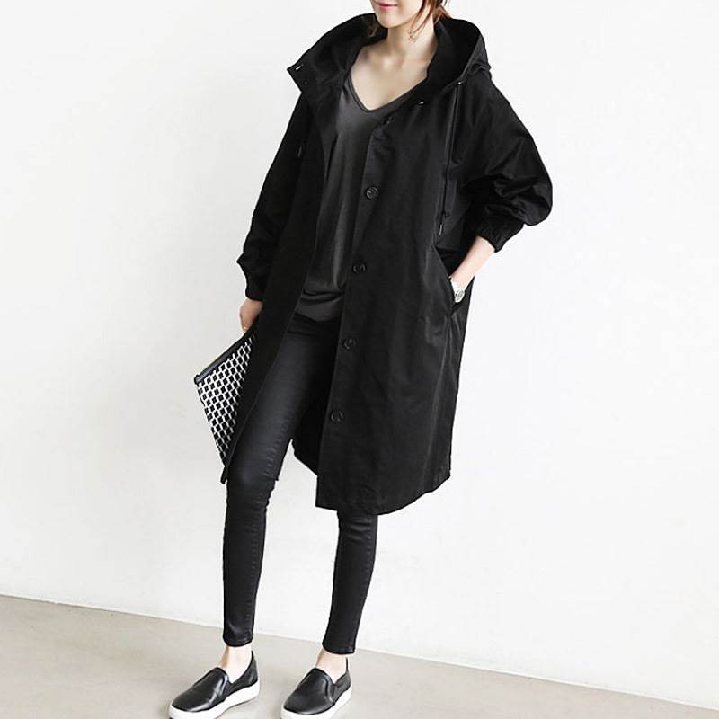 レディース アウター ジャケット コート 人気 通販 ロング 大きい サイズ 3XL 4XL 長袖 袖あり フード付き シンプル 無地 ゆったり ルーズ ゆる こなれ感 ミディアム ドロースト リング 綿 おしゃれ カジュアル 大人 可愛い 大人女子 通勤 通学 学生 韓国 オルチャン