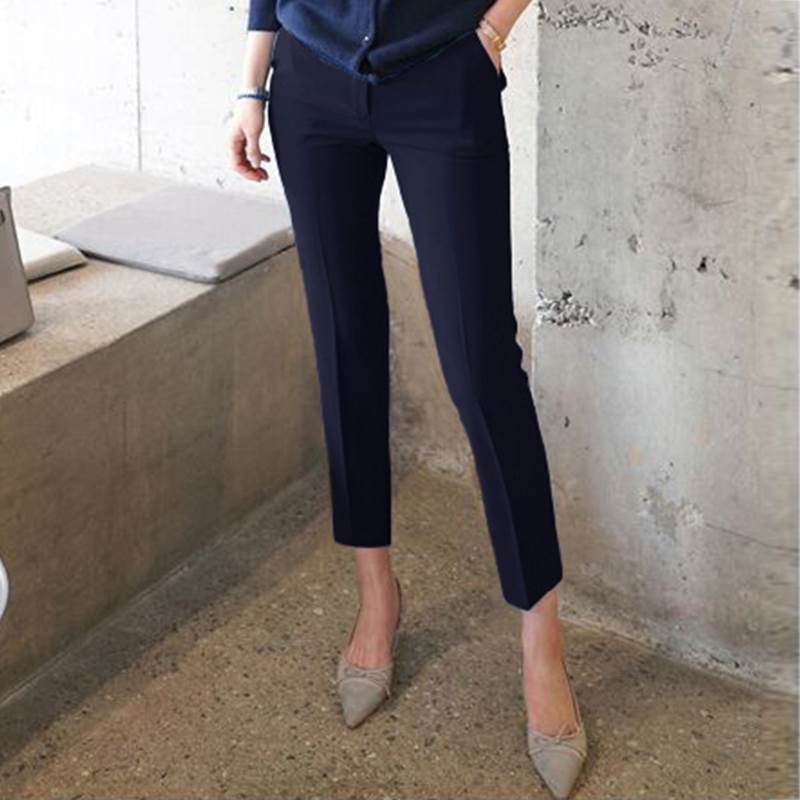 ストレート パンツ レディース 9分丈 センタープレス スーツ ワークパンツ ハイウエスト きちんと見え シンプル 無地 ファスナー 細身 美脚 スリム おしゃれ 大人女子 通勤 OL オフィス フォーマル 通学 お出かけ デート 普段使い 着回し オールシーズン 韓国 オルチャン