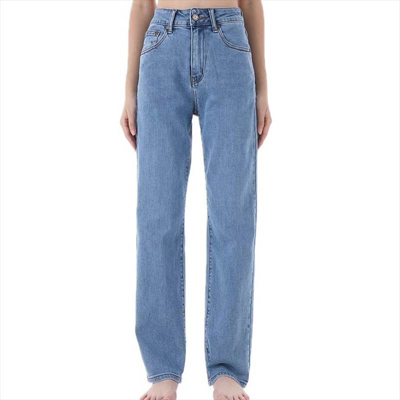 レディース パンツ ボトムス デニム ジーンズ Gパン ストレートパンツ デニムパンツ ボーイフレンドデニム ロング ストレート ファスナー ポケット ボタン アメカジ ブルーデニム きれいめ シンプル カジュアル おしゃれ かっこいい