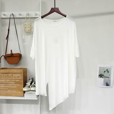 アシンメトリーTシャツ トップス Tシャツ カットソー 袖あり 半袖 ラウンドネック アシンメトリー かわいい 大人可愛い きれいめ シンプル カジュアル 大人 上品 おしゃれ お洒落 大人可愛い 大人女子 こなれ感 キュート ガーリー 個性的 エレガント モダン 主役級