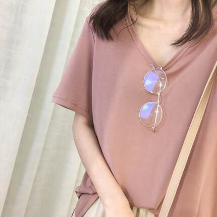 半袖Tシャツ トップス Tシャツ 袖あり 半袖 ラウンドネック かわいい 大人可愛い きれいめ シンプル カジュアル 大人 上品 おしゃれ お洒落 大人可愛い 大人女子 こなれ感 キュート ガーリー 個性的 エレガント モダン 主役級 存在感 無地 春 夏 10代 20代 30代