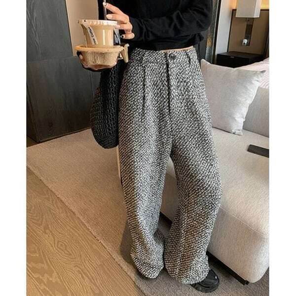 ツイード ワイド パンツ レディース パンツ ボトムス ワイドパンツ ロング マキシ 丈長 フルレングス ワイド ツイード ウール 大人可愛い カジュアル おしゃれ こなれ感 ラフ プレーン 秋 冬 お出かけ 脚長 普段使い 着回し トレンド S M L 白 ホワイト 黒 ブラック