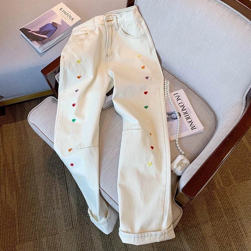 レディース ボトムス デニム ロングパンツ ワイドパンツ デニムパンツ バルーン ポケット ハイウエスト デニム 綿 コットン かわいい 大人可愛い おしゃれ かっこいい こなれ感 ラフ ガーリー 主役級 存在感 ラブリー キュート 星柄 春 夏 ママ OL 学生 デート お出かけ