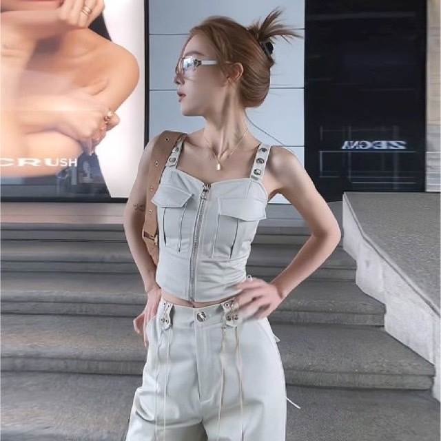 2点セット セットアップ 上下セット スーツ パンツスーツトップス パンツ ショート丈 前開き ファスナー ロングパンツ ストレートパンツ かわいい 大人可愛い きれいめ シンプル カジュアル 大人 上品 おしゃれ かっこいい レトロ クール モード系 大人女子 こなれ感|ORIENTAL WIND