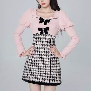 レディース 衣装 ミニ 長袖 パフ捩り 萌袖 フラウンス袖 真四角のど首 A生産ライン うつり変わり 女子らしい シュロの葉 御機嫌酉の方角 バイ色合い 縛 愛くるしげ 心地よい 今めかしい こなれ感 ガーリー 今めかしい お出でになる感 とろみ感 抜け感 都会的 読み合わせる 春 秋 冬