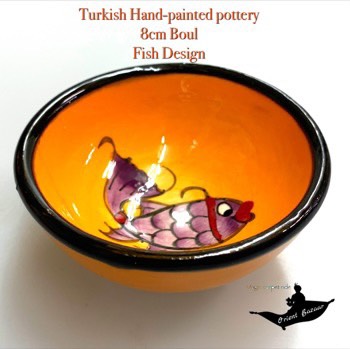 トルコ陶器｜トルコ｜トルコ土産｜トルコみやげ｜トルコお土産｜トルコおみやげ｜トルコ雑貨｜キュタフヤ陶器|アラジン|Aladdin|オスマン帝国外伝|盃|ボゥル|ボール|キュタフィア産|トルコ手描陶器8cmボゥル魚デザイン15画像