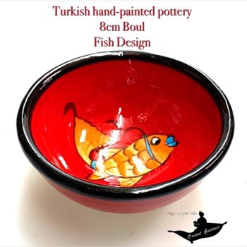 トルコ陶器｜トルコ｜トルコ土産｜トルコみやげ｜トルコお土産｜トルコおみやげ｜トルコ雑貨｜キュタフヤ陶器|アラジン|Aladdin|オスマン帝国外伝|盃|ボゥル|ボール|キュタフィア産|トルコ手描陶器8cmボゥル魚デザイン27画像