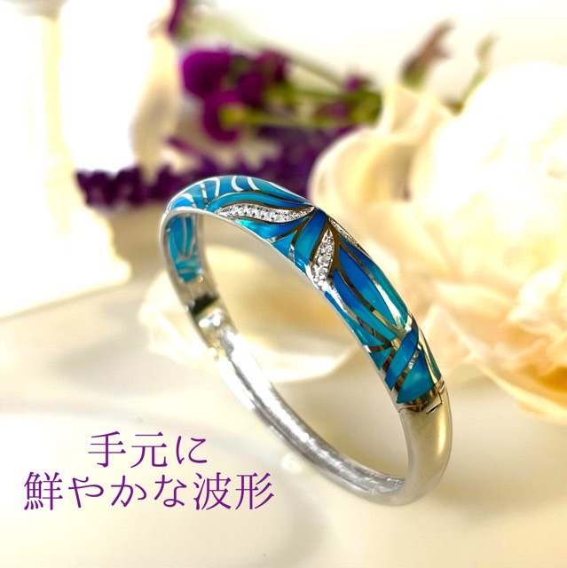 花柄エナメル装飾バングル 楽天市場】バングル レディース アクセサリー ブレスレット