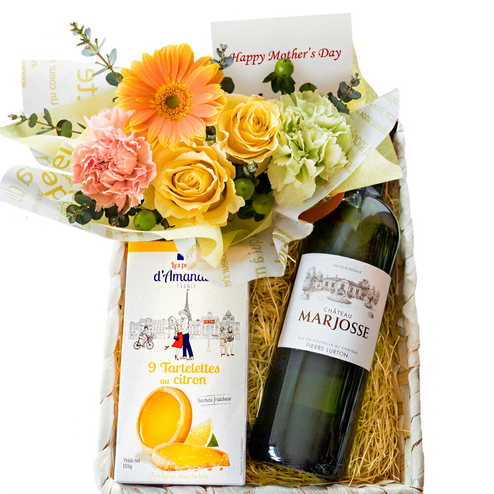 楽天市場 母の日 赤ワイン お花 ギフト プレゼントフランス ローヌ 750ml 辛口 母の日ギフト ワイン オーガニック 自然派 フラワーアレンジメント 生花 赤 ピンク バラ カーネーション ワインセット フラワーギフト 誕生日 還暦祝い 女性 妻 お母さん 結婚祝い ワイン