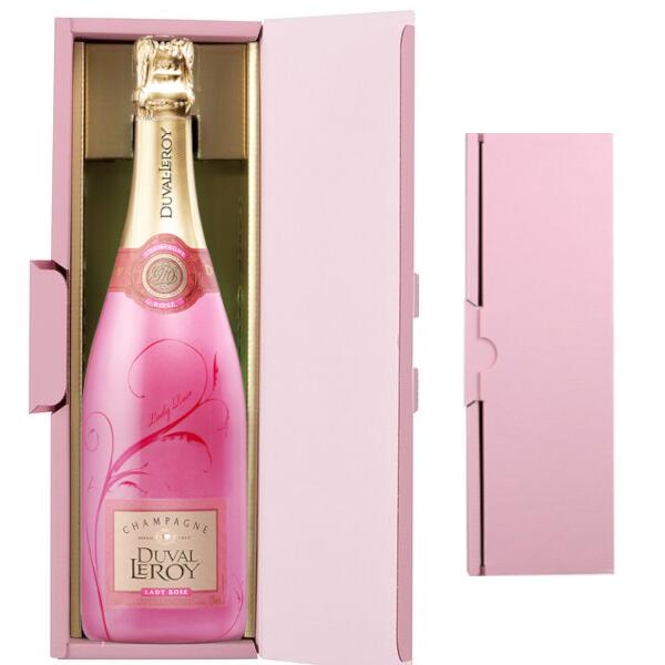 ピエール エルメとのコラボ シャンパン 750ml 有名パティシエ あす楽 マカロンや苺ケーキと一緒に 友人 お返し 夫婦 お義母さん 記念日 レディ ロゼ お礼 お祝い 結婚祝い 妻 誕生日 結婚祝い ワインギフト ロゼシャンパン フランス デュヴァル ルロワ レディ
