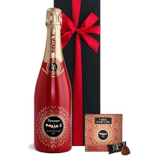 新規購入 楽天市場 母の日 まだ間に合う スイーツ セット ワインとスイーツのギフト シャンパン フランス 辛口 750ml マキシム ド パリ ブラン ド ノワール レッド キュヴェ お菓子 トリュフ チョコレート 送料無料 あす楽 女性 結婚祝い 誕生日