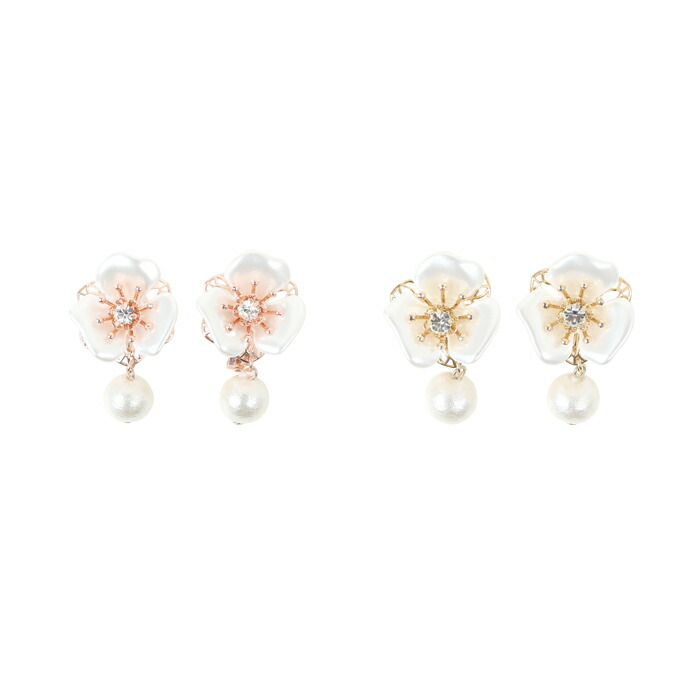 All Pearl Flower Earrings Le Reve Vaniller Two Colors All Pearl Flower Earrings Le Reve Vaniller Two Colors