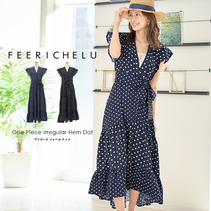 楽天市場 ワンピース イレヘム ドット Feerichelu 全2色 Fch311 0564 1 Joint Space 楽天市場店