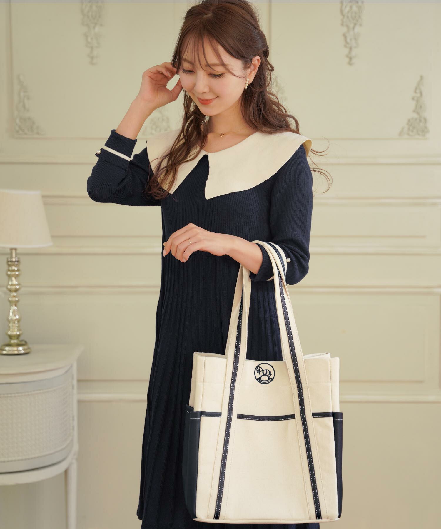 木馬モチーフ 刺繍 マザーズ トートバッグ le reve vaniller 000000011861-01-s.jpg?t=