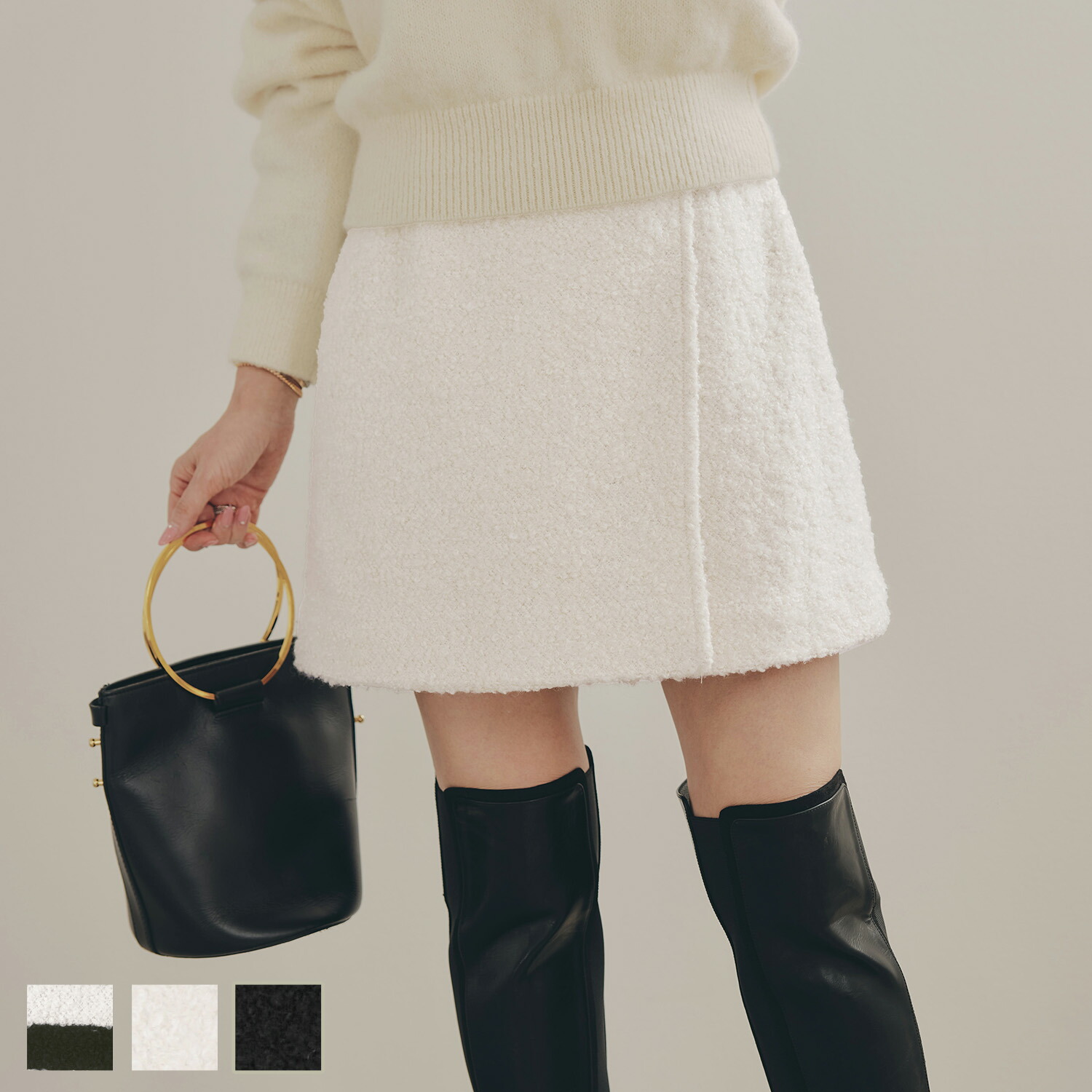 手洗い可 レディース 秋冬 大人可愛い 上品 きれいめ 大人カジュアル フェミニン ミニ丈 ジョイントスペース ラップスカート風 ショート パンツ Liala×PG 全3色｜lpg741-2187【1】
