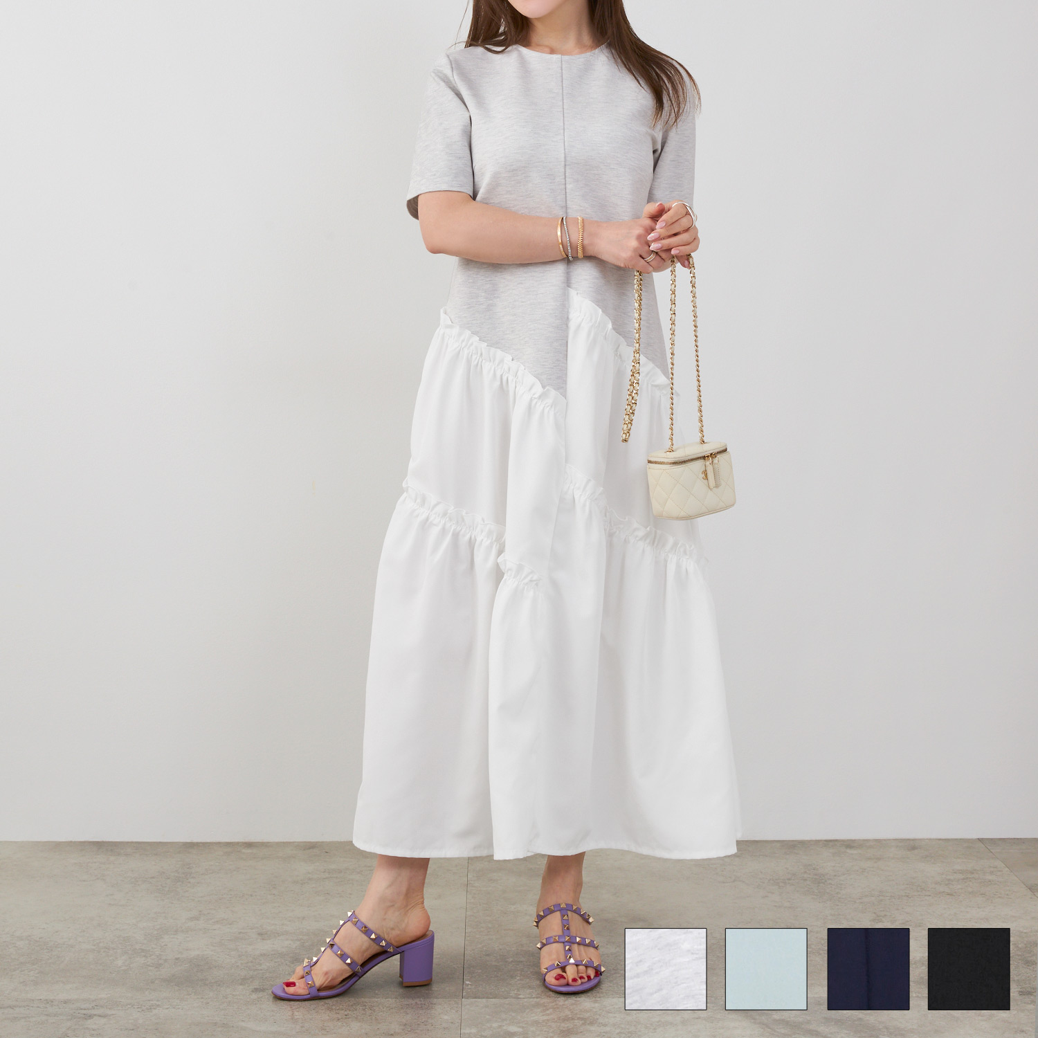 スラッシュ 切り替え カットソー ワンピース Liala&times;PG 全4色｜lpg321-2123【5】｜Joint Space 店