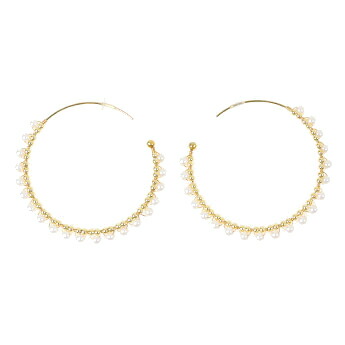 Private Grace All Pearl Lap Hoop Pierced Earrings Wrap All Pearl Lap Hoop Pierced Earrings Wrap Pierce Earring Liala Two Kinds