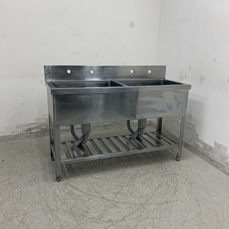 楽天市場】【中古】 A07387 2槽シンク 排水トラップなしタイプ