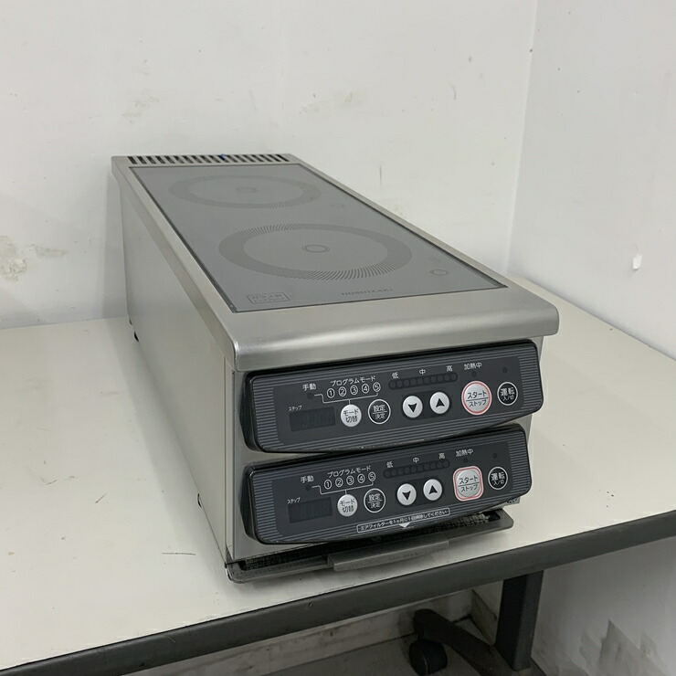 【中古】 A08856 IHテーブルコンロ 縦2口タイプ ホシザキ HIH-11RE 単相200V 1.5kW×2口　【業務用】【厨房用】【保証有】