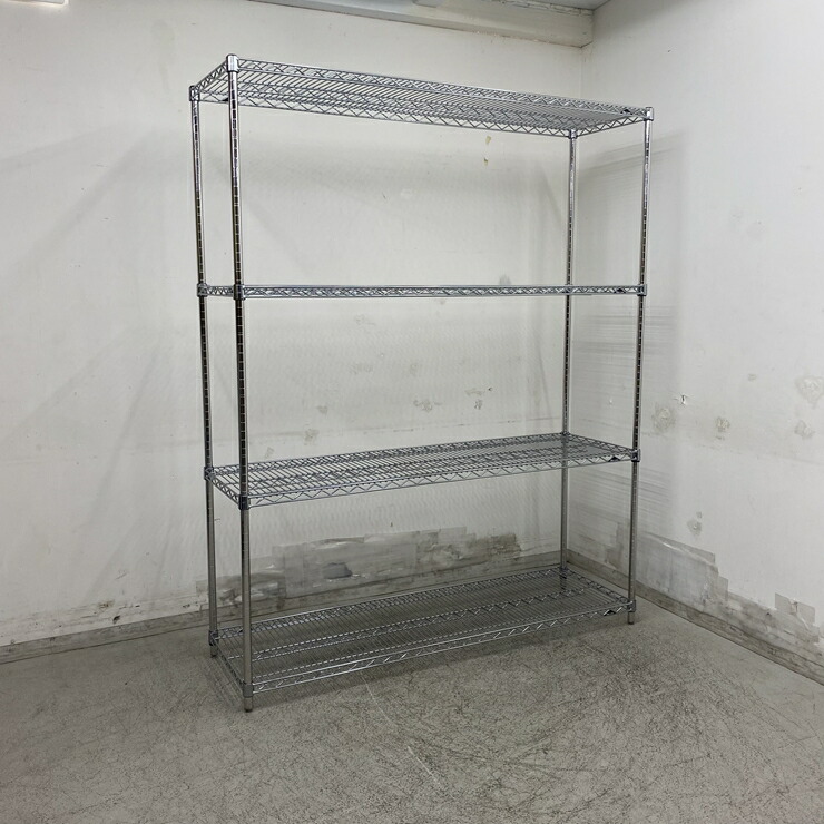 【中古】 A08870 ワイヤーシェルフ 4段 マルゼン   W1520 x D460 ｘ H1900 粍 【お役目用】【勝手もと用】【車上乗り合い船又は取り引き所打ちきり】複数形店卸し資産有り