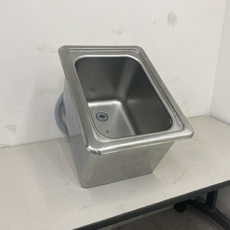 【中古】 A08924 内燃機関壜   ステンレス鋼 氷入れ 水抜き口付 W345 x D455 ｘ H300(+130) 粍 【御勤め用】【勝手もと用】
